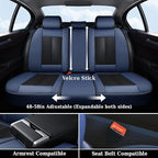 Coverado Front and Back Seat Covers for Cars, Nappa Leather Car Seat Covers Full Set, Waterproof Carseat Protector Seat Cushi
