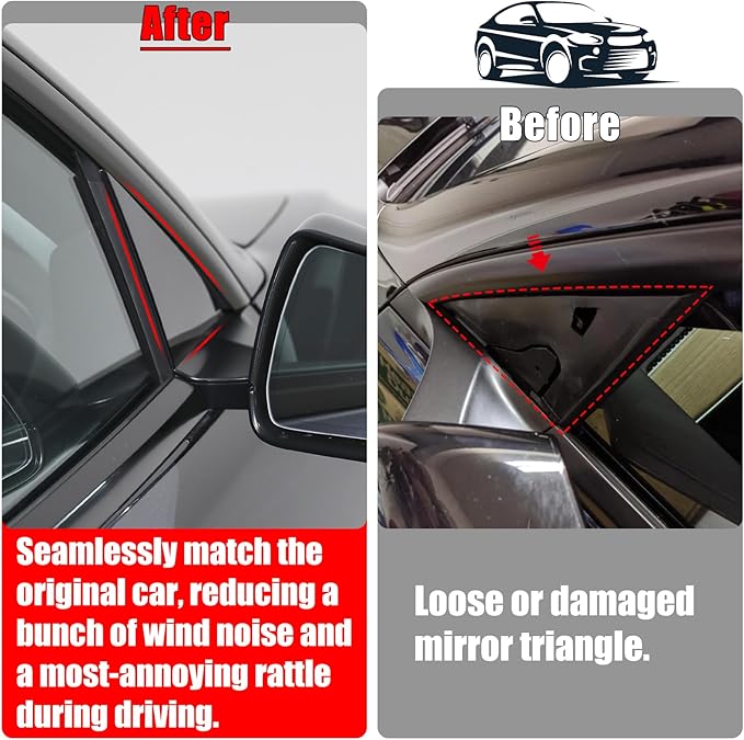 Jaronx Compatible with Tesla Mirror Triangle Cover Model 3 2017-2024, 1130656-00-D Model 3 Passenger Side Mirror Triangle Trim, A-Pillar Applique Mirror Triangle Panel For Tesla Model 3 Accessories