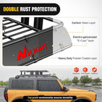Nilight 43" x 39" x 6" Universal Roof Rack Cargo Basket Heavy-Duty 250LBS Capacity Rooftop Cargo Carrier with Cargo Net Ratchet Straps Luggage Holder for SUV Truck Vehicle