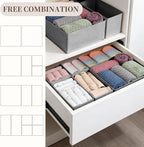 Drawer Organizer Clothes, 16 Pack Dresser Organizer Bins, Foldable Closet Organizers and Storage Fabric Dresser Bins, Shallow