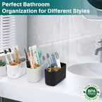 GFWARE Black Toothbrush Holder - Bamboo Toothbrush Holders for Bathrooms Electric Toothbrush Holder Organizer Kids Toothbrush