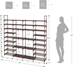 ROJASOP Large Shoe Rack Organizer for Entryway Closet 64-68 Pairs 9-Tier Heavy Duty Tall Garage Shoe Rack Shoe Shelf Shoes St