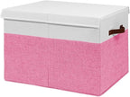 Mabahoo Large Toy Box, Collapsible Sturdy Storage Organize Chest Boxes With Lids, 25"x13"x16" Kids Toy Chest Bin Baskets for 