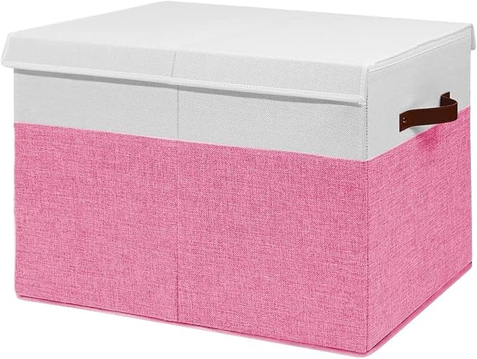 Mabahoo Large Toy Box, Collapsible Sturdy Storage Organize Chest Boxes With Lids, 25"x13"x16" Kids Toy Chest Bin Baskets for 