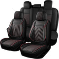 Nappa Leather Car Seat Covers Full Set, Car seat Protector 5 Seats, Waterproof Car Seat Cushion, Universal Automotive Seat Co