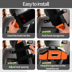 7-in-1 Car Seat Back Organizer, Headrest Storage with Cup Holder, Tissue Box & Trash Can, Fits Most Cars SUVs Trucks - Designed for USA Roads (Orange)