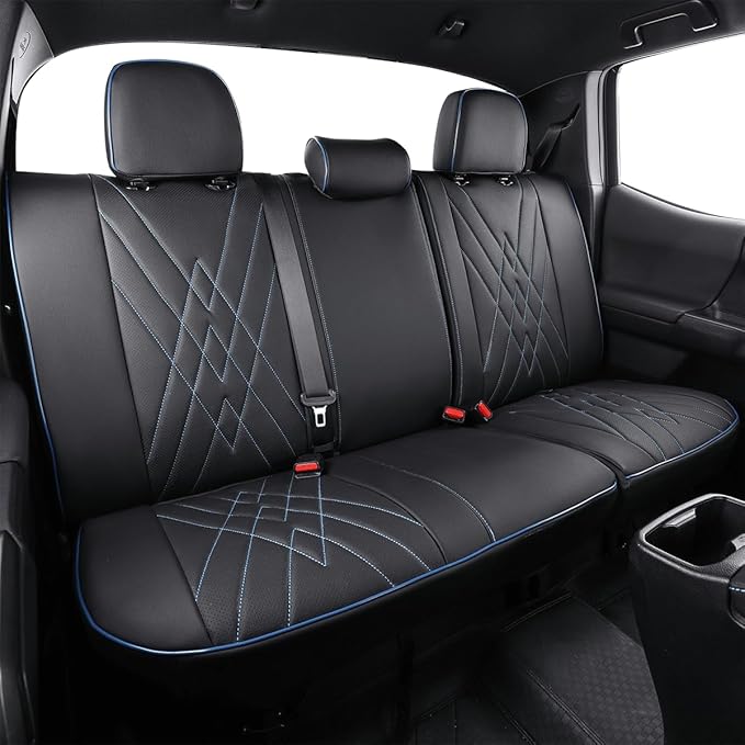 EKR Custom Fit Tacoma Rear Car Seat Covers for Select Toyota Tacoma 2016 2017 2018 2019 2020 2021 2022 2023 Double Cab/Crew C
