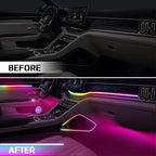 Dreamcolor Acrylic Ambient Lighting Car Lights – Wireless APP Control, Music Sync, Dynamic RGB Interior Car LED Strip Light Kit, 22-in-1 Customizable LED Neon Light Kits for Car Interior