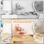 Yieach Clear Acrylic Makeup Organizers Countertop for Dresser,Desk,Bathroom Vanity,3 Tier Stackable Make up Holders and Makeu