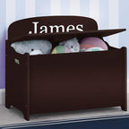 Delta Children Personalized MySize Deluxe Toy Box, Dark Chocolate