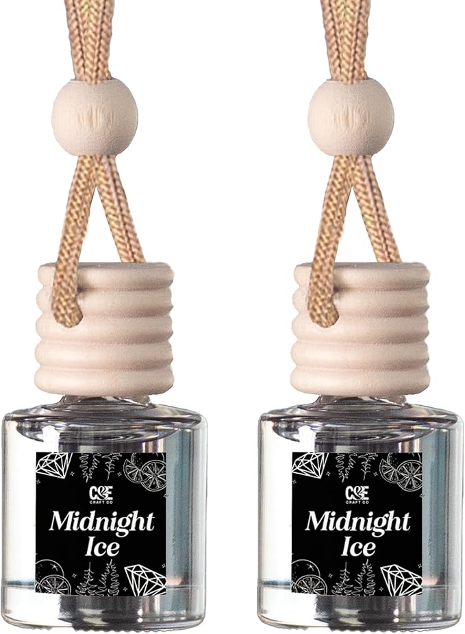 C&E Craft Co Hanging Car Air Freshener Diffuser 2 Pack, Long Lasting Fragrance Oil Car Freshener, Glass Bottle Auto Air Fresh