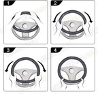 CAR PASS Brown Delux Leather Steering Wheel Cover, Universal Fit for Suvs,Sedans,Vans,Small Trucks for 14.5" to 15"(Brown & B