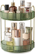 360° Rotating Makeup Organizer, Large Capacity Skincare Organizer, 2 Tier Cosmetic Skin Care Perfume Dresser Organizer, Fits 
