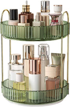 360° Rotating Makeup Organizer, Large Capacity Skincare Organizer, 2 Tier Cosmetic Skin Care Perfume Dresser Organizer, Fits 