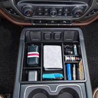 EDBETOS Center Console Organizer Tray Compatible with 2014-2018 Chevy Silverado/GMC Sierra 1500 Accessories 2015-2019 Silverado/Sierra 2500HD/3500HD Compartment Storage,Full Console w/Bucket Seat ONLY