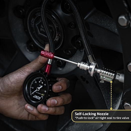 JACO Lightning RX4 Tire Deflator with Gauge | Rapid Quick-Connect Off Road 4x4 Air Down Tool