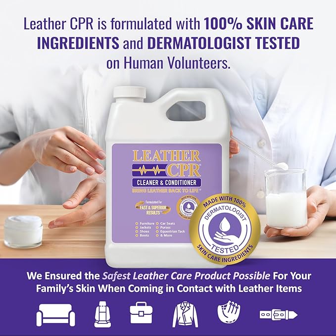 Leather CPR Leather Cleaner And Conditioner - Cleans, Conditions, Restores & Protects Leather Furniture, Handbags, Car Seats,