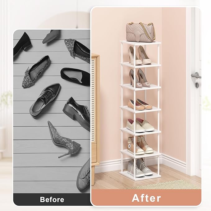 MHXW SXPN Bamboo Free Standing Shoe Rack Shelf Multi Tier Tall Wooden Stackable Shoes Rack Organizer for Closet Front Door En