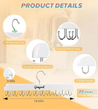 Gomyrod Bra Hanger for Closet, 2 Pack Tank Top Hanger w/20 Hooks Capacity Foldable Wood Space Saving Hangers, 360°Rotating Cl