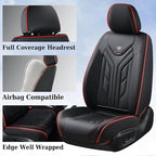 Coverado Front Car Seat Covers, 2Pcs Leather Seat Covers for Cars, Car Seat Protector Front Seats Only Auto Car Accessories F