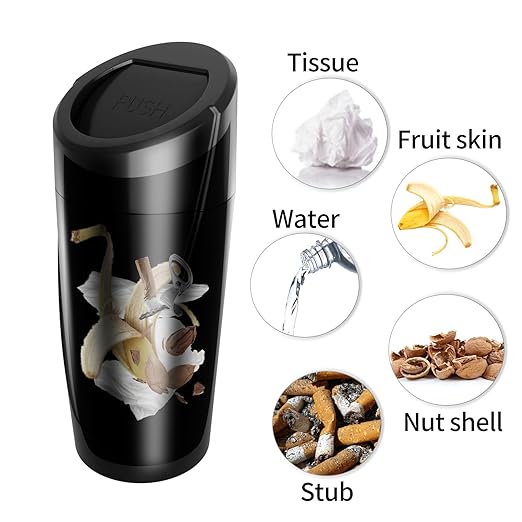 Car Trash Can with 90 Free Garbage Bags - Waterproof, Lid-Closed, Easy-to-Clean Cup Holder Trash Can, Ideal for Car Organization (Black & Pink Combo, 2-Pack, Perfect for Home, and Travel)