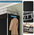 49.2in Heavy Duty Clothes Rack with Black Cover Foldable Covered Clothes Rack for Hanging Clothes portable Wardrobe Closet Sy
