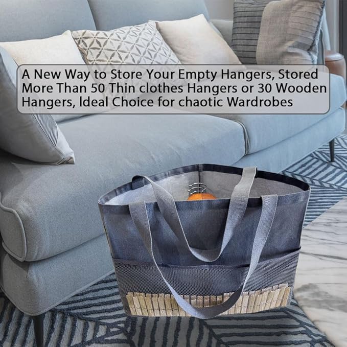 Clothes Hanger Organizer Holder for Space Saving, Fresheracc Hanger Triangle Storage Bag with Handles for Closet Tidier Laund