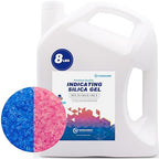 [Net Weight 8LBS] Blue Indicating Silica Gel Beads Desiccants - Rechargeable Desiccant Beads Silica Beads (Blue to Pink, 1 Pa