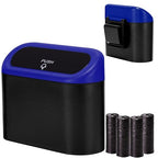 Ginsco Mini Car Trash Can with Lid, Small Car Garbage Can, Cute Leakproof ABS Car Trash Bin, Car Accessories for Interior, Garbage Bin for Car, Home, Office with 60pcs Trash Bags