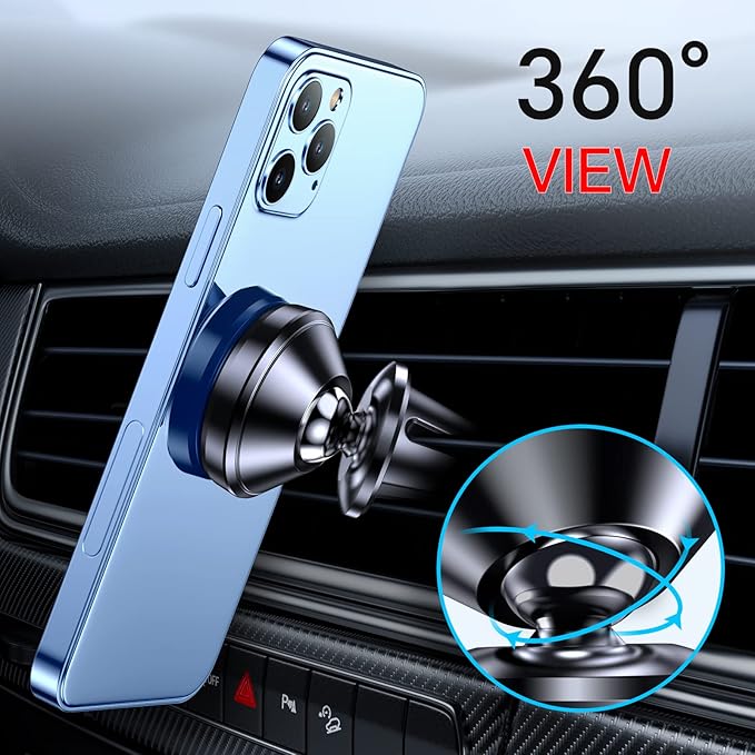 【2-Pack】 Car Vent Magnetic Phone Mount[ Easily Install ] Reusable Magnetic Phone Holder for car Vent air[ Strong Magnet ] [ 360° Rotation ] Fit for iPhone 17 Pro Max 16 15 Samsung & All Cell Phone