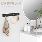 Forbena Black Coat Rack Wall Mount 4-Pack, Rustic Farmhouse Coat Hooks for Wall, Vertical Hanging Hat Rack for Office, Bedroo