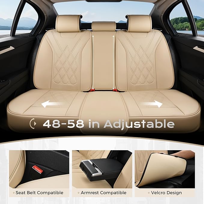 Coverado Car Seat Covers, Front Covers for Cars, Car Seat Cover Front Seats, Automotive Seat Cover, Waterproof, Leather Car S