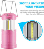 Lichamp LED Camping Lantern, 4 Pack Battery Powered Flashlight for Power Outages, Portable Collapsible Hanging Light Essentia