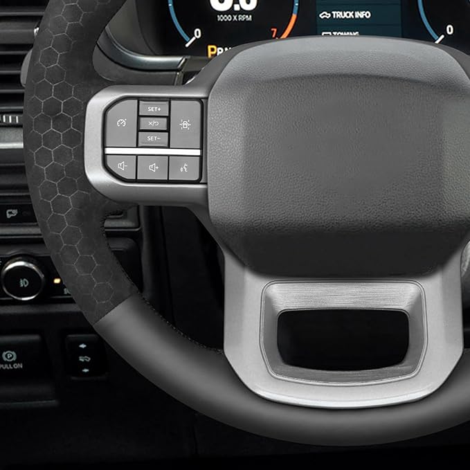 MEWANT Hand Stitch Steering Wheel Cover for Ford F150 Lightning F350 F450 Expedition 2022-2024 Ford F150 Truck Accessory
