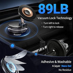 For MagSafe Car Mount, Foldable Vacuum Magnetic Phone Holder for Car, 360° Adjustable Suction Cup Magnetic Car Phone Holder Mount, Car Accessories for iPhone 17 16 15 14 13 Samsung All Phones, Black