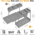 Sevenblue 3 Pack Multi-Purpose Under Sink Organizers and Storage, 2026 L-Shaped Pull Out Cabinet Organizer for Bathroom & Kit