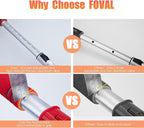 FOVAL 47.2" Extendable Ice Scraper Snow Brush with Squeegee for Windshield Window Car Trucks SUVs, 270° Pivoting Brush Head, Essential Winter Tool Ice Snow Remover with Comfortable Foam Grip