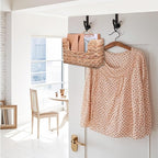 WLLHYF Woven Hanging Magazine Holder Water Hyacinth Storage Basket Wall Mounted Wicker Organizer Boho Modern Farmhouse Book R