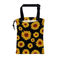 Car Garbage Bag Blooming Yellow Sunflowers Drawstring Car Trash Bag Hanging for Back Seat with Adjustable Buckle Canvas Vehicle Trash Can Easy-to-Install