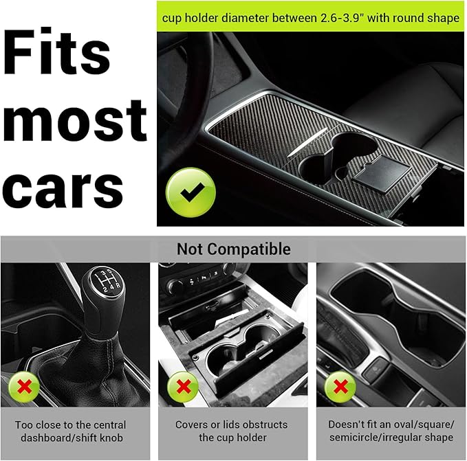 SodaRide Car Cup Holder Tray -Expander- 3 in 1 Detachable Food Table Tray with Solid Base - Road Trip Essentials Accessories 