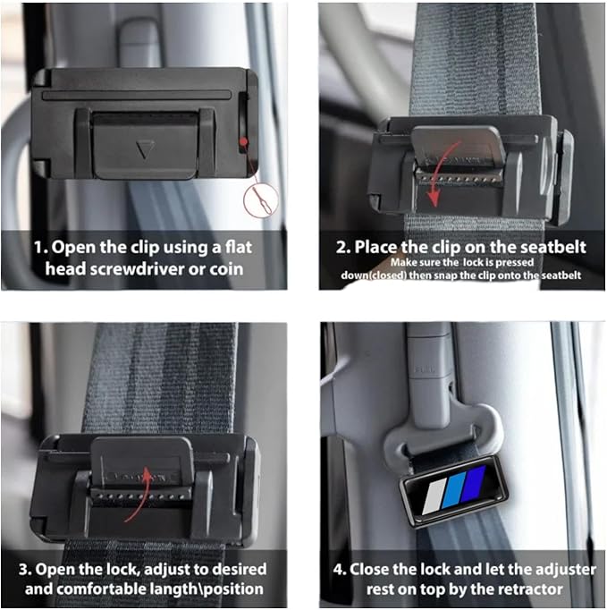 2PCS Tri-Color Car Seatbelt Adjuster for car Universal Car Seat Belt Pads Cover for More Comfortable Driving (B)
