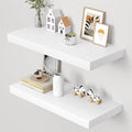 Dreamland 32" Floating Shelves for Wall, 12" Deep Thicker White Floating Shelves, Wall-Mounted Shelves for Bedroom, Living Ro