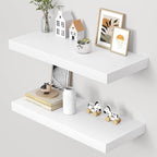 Dreamland 32" Floating Shelves for Wall, 12" Deep Thicker White Floating Shelves, Wall-Mounted Shelves for Bedroom, Living Ro