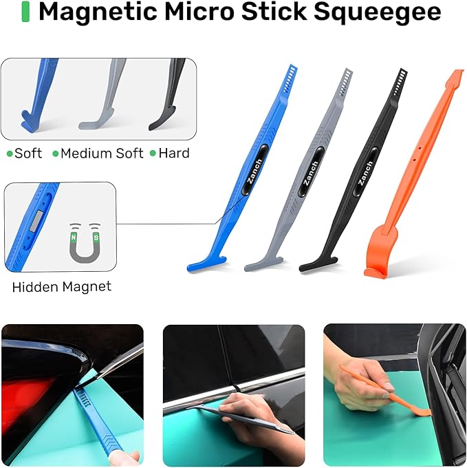 Zanch Vinyl Wrap Tool Kit,Complete Tools for Automotive Vinyl Wrap Film Installation - Professional 52pcs Full Set