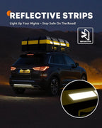 21 Cubic Feet Rooftop Cargo Carrier Bag, Waterproof Zip Soft Roof Top Cargo Bag with Anti-Slip Mat, Luggage Lock, 2 Reflective Strips, 6 Door Hooks, Storage Bag, for All Cars with/Without Rack