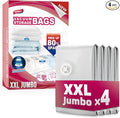 TAILI 4 Pack Vacuum Storage Bags, XXL Jumbo (47x39 Inch), Vacuum Sealed Bags for Comforter and Blankets, Bedding, Clothing, G