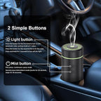100ML Car Diffuser, USB Rechargeable Battery Operated, Powered Cordless Essential Oil Humidifier, 7 LED Color Lights 2 Timer 