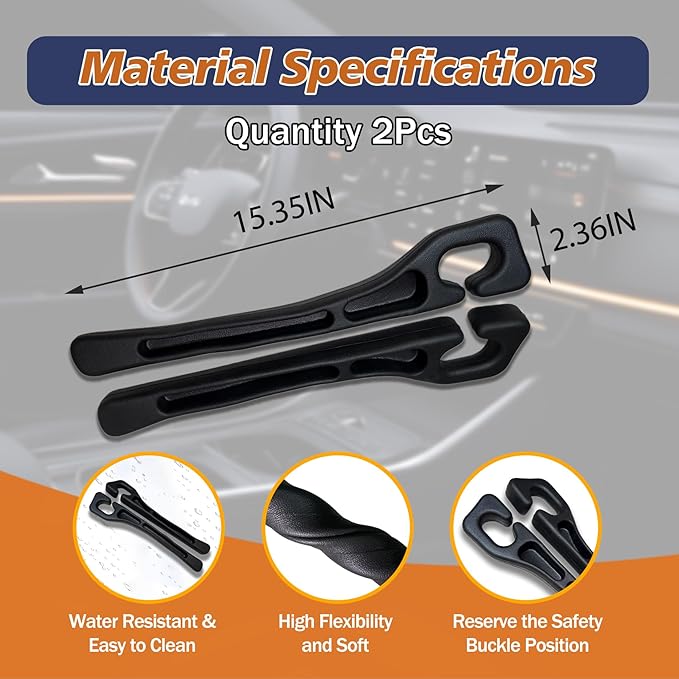2-PackCar Seat Gap Filler，Car Cup Holder Coaster，Car Seat Crevice Blocker Stop Things from Dropping，Auto Accessories for SUV Truck Sedan