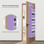 Univivi 6-Shelf Over Door Hanging Organizer Fabric Baby Door Storage with 5 Large Pockets and 3 Small PVC Pockets Wall Mount 