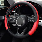 LABBYWAY Steering Wheel Cover, Universal Fit 15 Inch Microfiber Leather Car Wheel Protector, Anti-Slip, Red